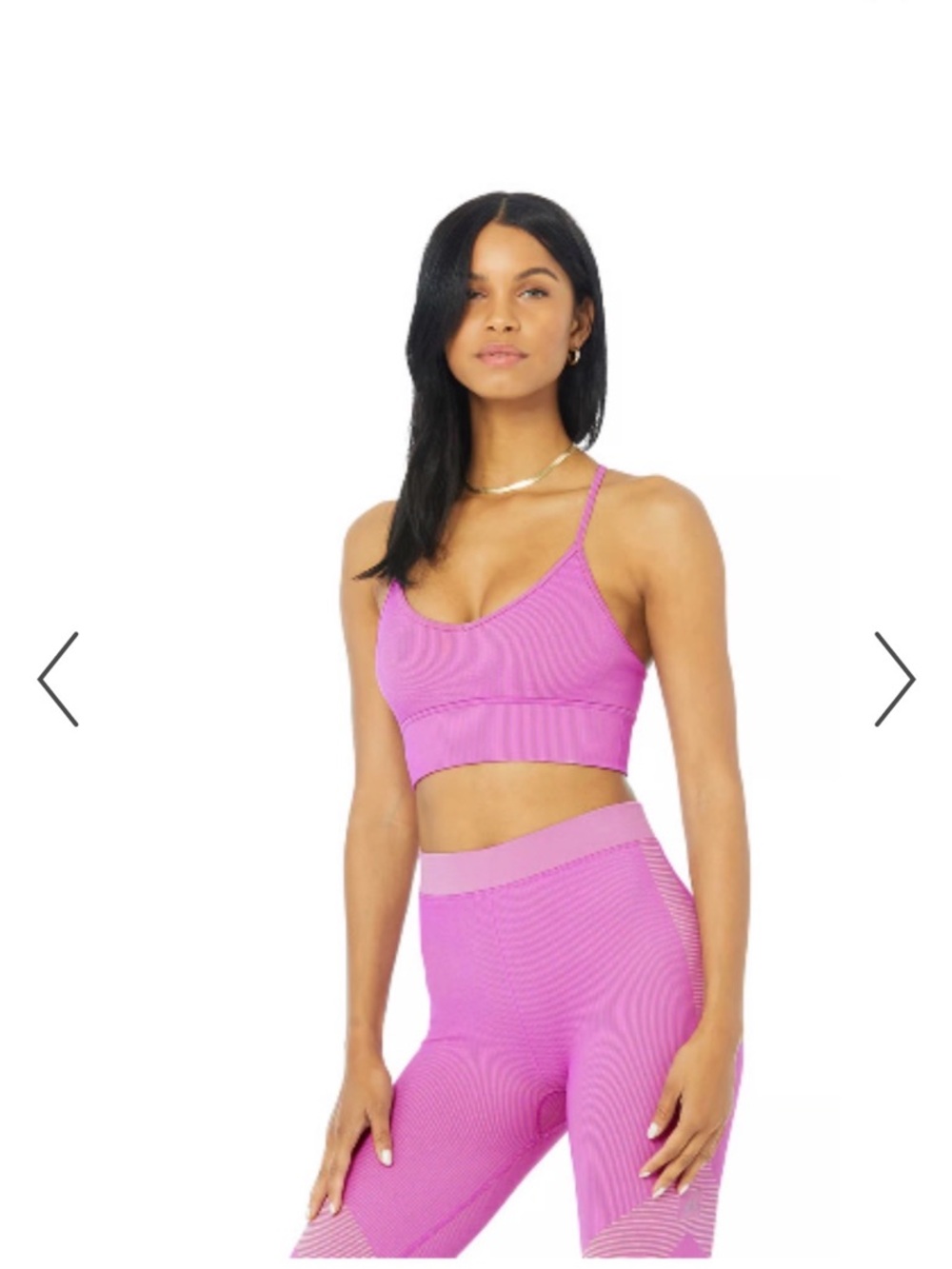 ALO Yoga Seamless Ribbed Crop Bralette - Hot Pink